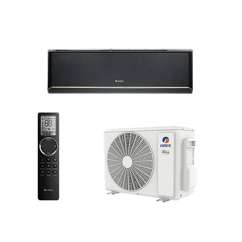 GREE Airy Black Set 2,7 kW - GWH09AVCXB-K6DNA1B | WiFi | Raumgröße 25 - 30 m² | Hyper Heating