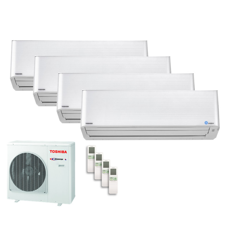 Toshiba Set 4 Wandgeräte 3,7 kW WiFi - RAS-M13PKVPG-E + RAS-4M27G3AVG-E R32 Klimaanlage
