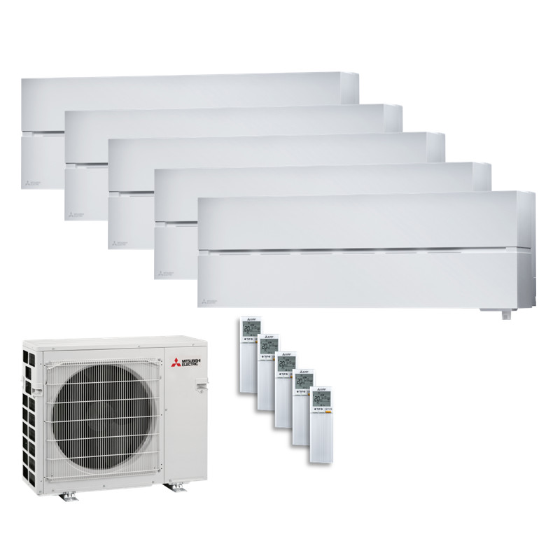 Mitsubishi Electric 5er Set 5 Wandgeräte Diamond WiFi 4 x MSZ-LN18VG2W + MSZ-LN35VG2W + MXZ-5F102VF2