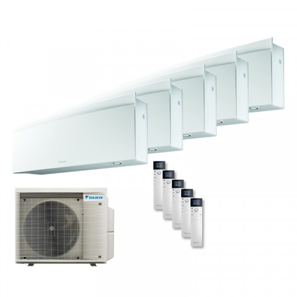 Daikin Set 5 Wandgeräte Emura WiFi 2,5/3,4 kW 4 x FTXJ25AW + FTXJ35AW + 5MXM90A2V1B9 Mattweiß R32