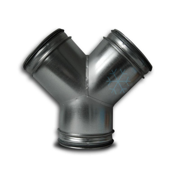 Wickelfalzrohr Hosenstück 90° verzinkt mit Dichtung (DN 080/100 - 800/800 mm)