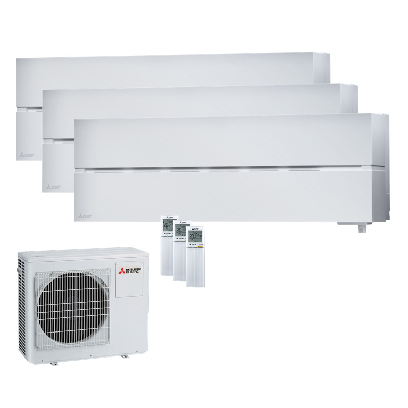 Mitsubishi Electric Set 3 Wandgeräte Diamond WiFi 3,5 kW MSZ-LN35VG2W + MXZ-3F68VF R32