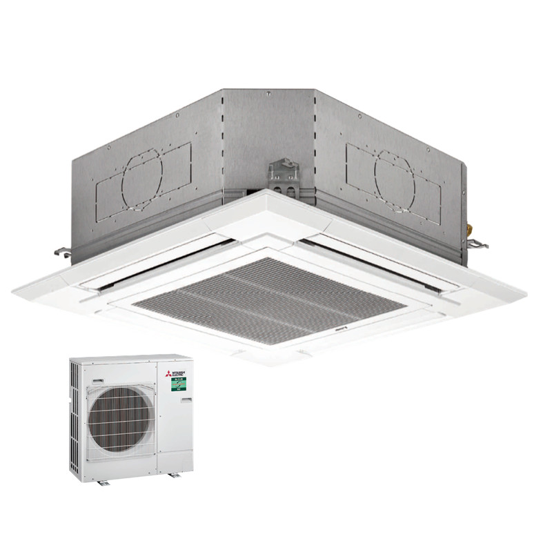 Mitsubishi Electric Set Deckenkassette 13,4 kW PLA-M140EA2 + Blende PLP-6EA + PUZ-M140YKA R32 400V
