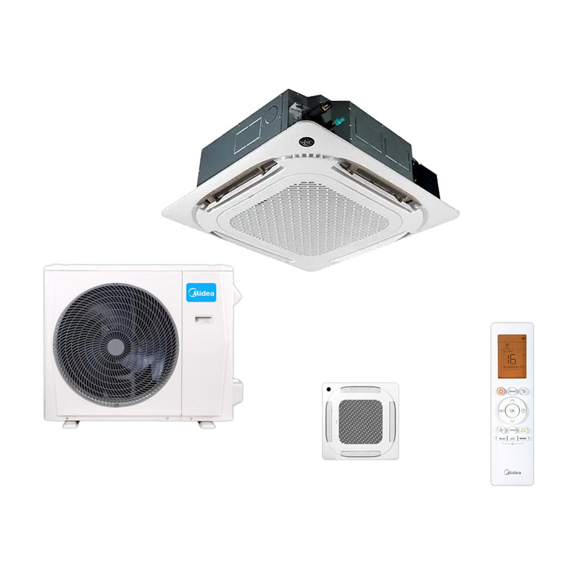 Midea Set MCA4U-12HRFNX 4-Wege-Deckenkassette + Blende T-MBQ4-03AWD + MOX230-12HFN8-ME 3.5 kW