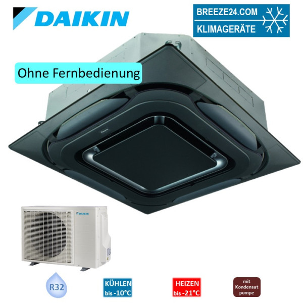 Daikin Set 4-Wege-Deckenkassette FCAG50B-5 + Blende BYCQ140EPB Design schwarz + RXM50A 5,0kW