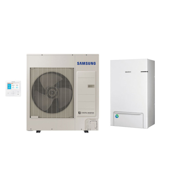 SAMSUNG AE090RXEDGG/EU Luft/Wasser Wärmepumpe 9 kW + Hydromodul AE090RNYDGG mit 6 kW Heizstab.