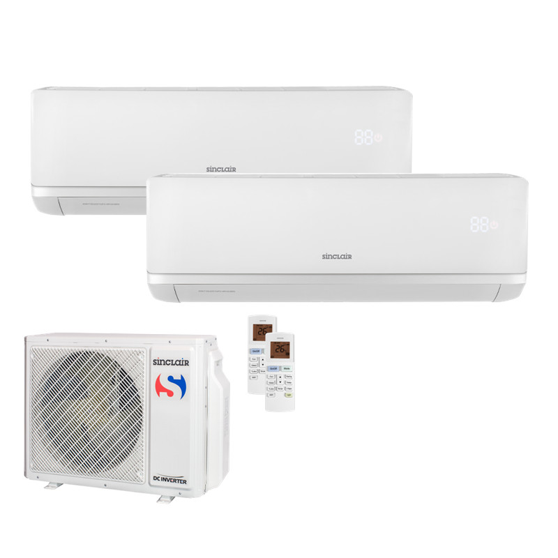 Sinclair Set 2 Wandgeräte RAY 2,7 KW 2 x SIH-09BIR + MV-E14BI2 R32 Klimaanlage