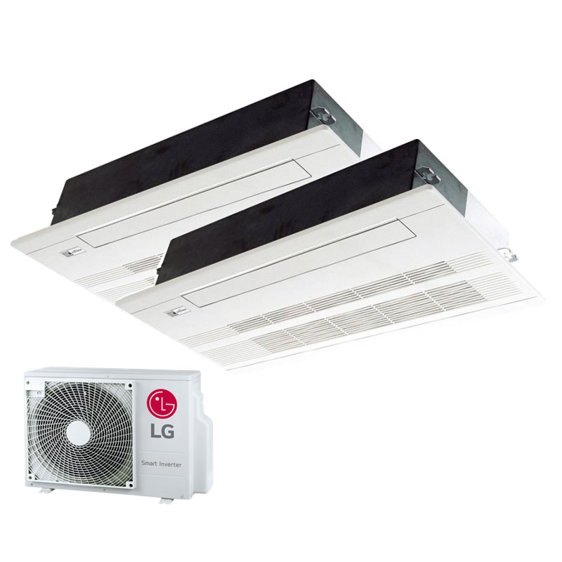 LG Set 2 x 1-Wege-Deckenkassette 2,6 kW 2 x MT09R NU1 mit Blende + MU2R15 UL0 R32 Klimaanlage