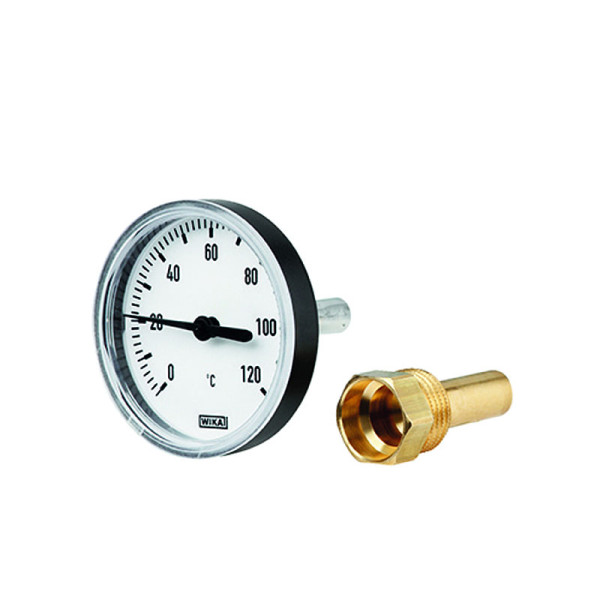 WIKA BZT6340 Bimetall-Thermometer 1/2" x 40 mm | Kunstoffgehäuse 63 | 80 | 100 mm | 0-120°Grad