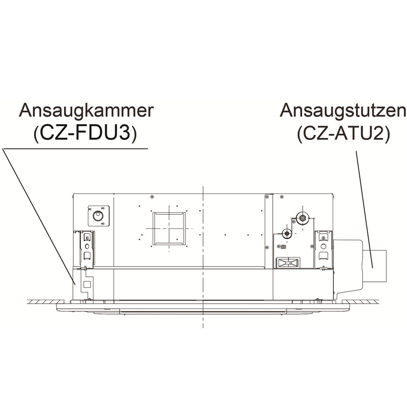 Panasonic CZ-FDU3 + CZ-ATU2 Frischluft-Ansaugkammer + Kanalstutzen Kit für Frischluftkammer
